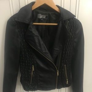 Faux leather quilted jacket